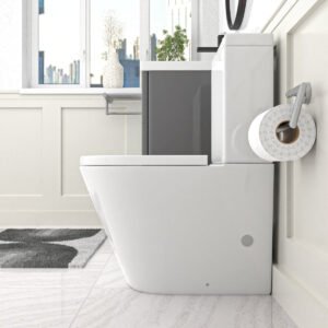 Merton 500mm Grey Wall Hung Vanity Basin Vanity & Close Coupled Toilet