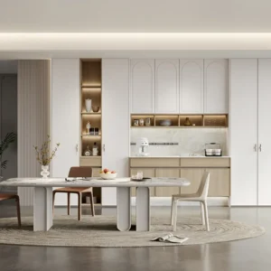 Modern Slim Shaker White and White Oak Kitchen Cabinets - Carcassonne