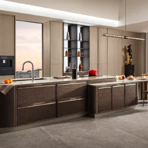 Italian Custom Wood Kitchen Cabinets with Island - Polynesia