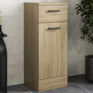 Alpine Oak Wood Freestanding Laundry Bathroom Storage Unit - 300mm