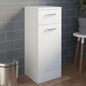 Alpine White Gloss Laundry Bathroom Storage Unit - 300mm